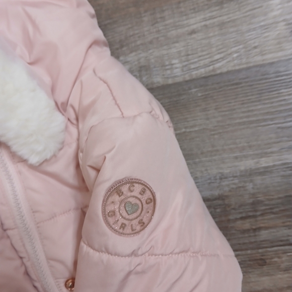 BCBGirls Pink Puffer Jacket with White Trim - Picture 7 of 8